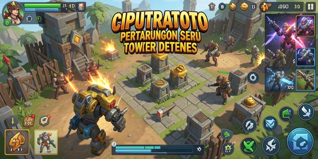 Gameplay menegangkan di <strong>CIPUTRATOTO</strong> dengan pertahanan menara yang strategis.