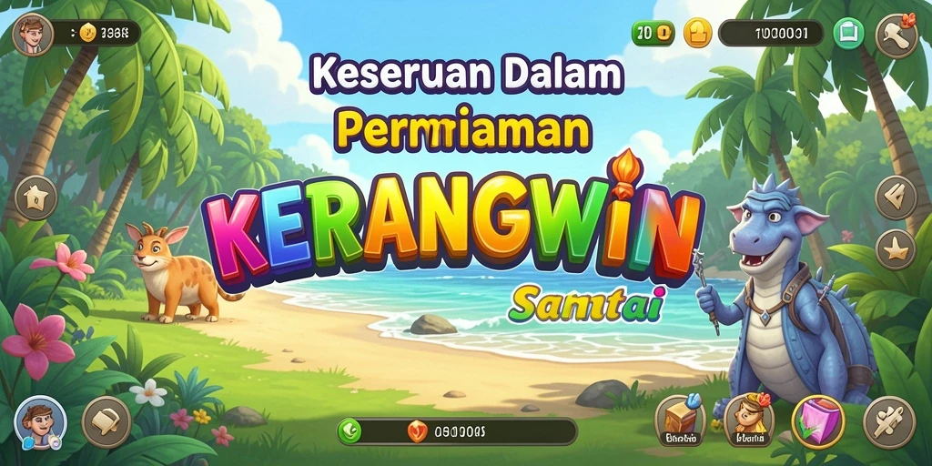 Tampilan gameplay menarik dari KERANGWIN yang penuh dengan warna.