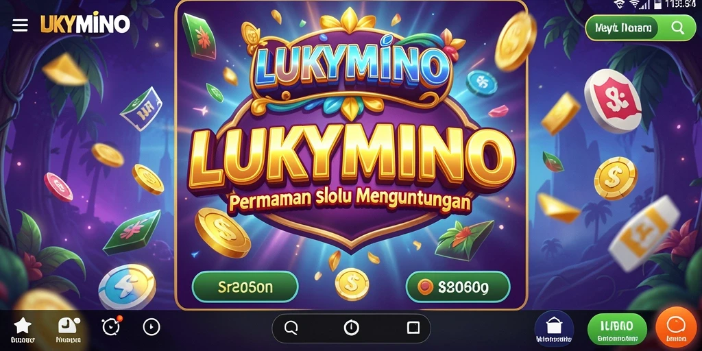 Screenshot gameplay LUKYMINO dengan tampilan mesin Slot yang menarik.