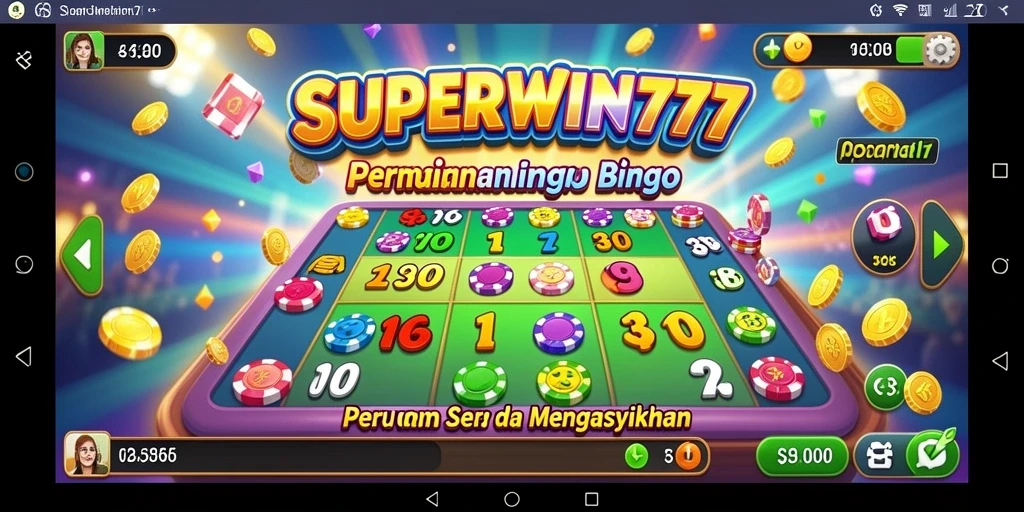 Screenshot SUPERWIN777 menampilkan gameplay Bingo yang seru dan interaktif.