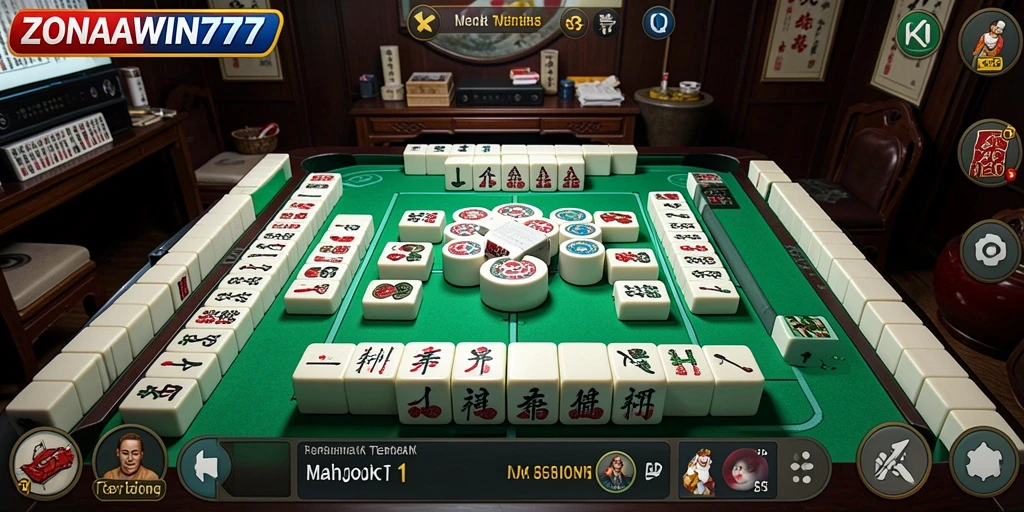 Tampilan gameplay menarik dari ZONAWIN777 dalam permainan Mahjong.